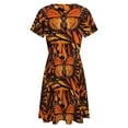 thumbnail image 5 of ORANGE MONARCH BUTTERFLY PATTERNED Dress Fashion Beach Short Sleeve Dresses Female Party Printed Sundress, 5 of 7