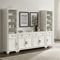 thumbnail image 4 of Pemberly Row 3PC Entertainment Center/Sideboard and Bookcases in White, 4 of 15