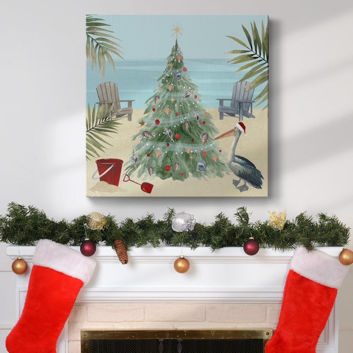 Merry Coastal Christmas I- Gallery Wrapped Canvas