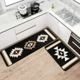 thumbnail image 4 of Black Boho Kitchen Rug Mat Decor Aztec Western Kitchen Rugs Sets of 2 Non-Slip Washable Kitchen Mats for Floor 2 Piece, 4 of 6