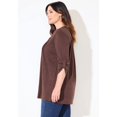 thumbnail image 3 of Catherines Women's Plus Size Impossibly Soft Half-Button Swing Top, 3 of 4