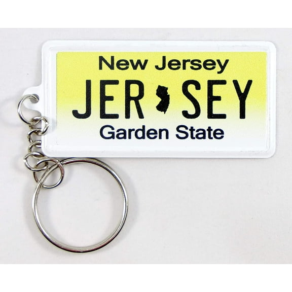 New Jersey License Plate Aluminum Ultra-Slim Rectangular Souvenir Keychain