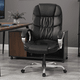 thumbnail image 7 of Furmax High Back Office Adjustable Ergonomic Desk Padded Armrests Executive PU Leather Swivel Task Chair with Lumbar Support, Black, 7 of 7