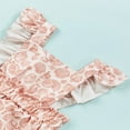 thumbnail image 4 of AMERTEER Summer Baby Girls Romper Shell Print Ruffle Flying Sleeve Back Bandage Snap Crotch Bodysuit Pink Shell 6-12 Months, 4 of 8