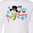 thumbnail image 4 of Inktastic Just Chillin' This Christmas Fun Snowman in Top Hat Long Sleeve Youth T-Shirt, 4 of 5