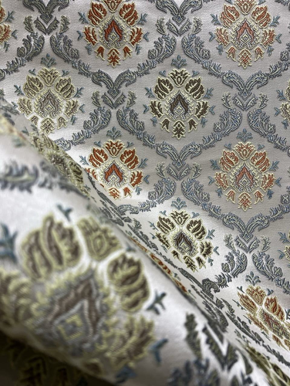 Decora Furnishings Luxurious Woven Jacquard Classic Damask Design Heavy Furnishing Fabric for Upholstery, Window Treatments, Craft Renaissance Rococo Victorian - 54" Width - Fabric by The Yard (Rust)