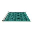 thumbnail image 2 of Ahgly Company Machine Washable Indoor Square Abstract Turquoise Blue Modern Area Rugs, 4' Square, 2 of 4