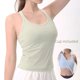 thumbnail image 2 of Chaleco corto con almohadilla para el pecho para correr, fitness, ropa clásica de yoga, transpirable, de secado rápido, para mujer, 2 of 6