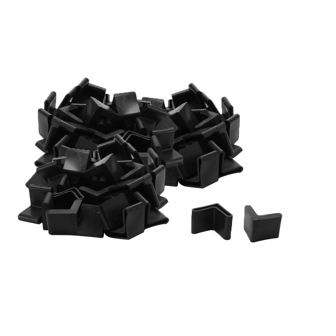 Furniture Angle Iron Feet Pads L Shaped Rubber Leg Covers 30 x 30mm