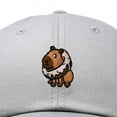 thumbnail image 2 of Dalix Capybara Donut Cap Embroidered Dad Baseball Hat Cotton Adjustable Womens in Gray, 2 of 5