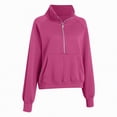 thumbnail image 4 of Godom Womens Sweatshirt Cropped Fleece Sweatshirts 2025 Fall Fashion Quarter Zip Pullover Long Sleeve Tops Winter Clothes, 4 of 6