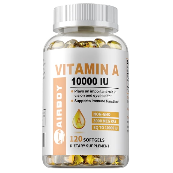 Vitamin A 10000 IU Softgels - Promotes Immune, Bone, Skin, and Eye Health - 120 Softgels