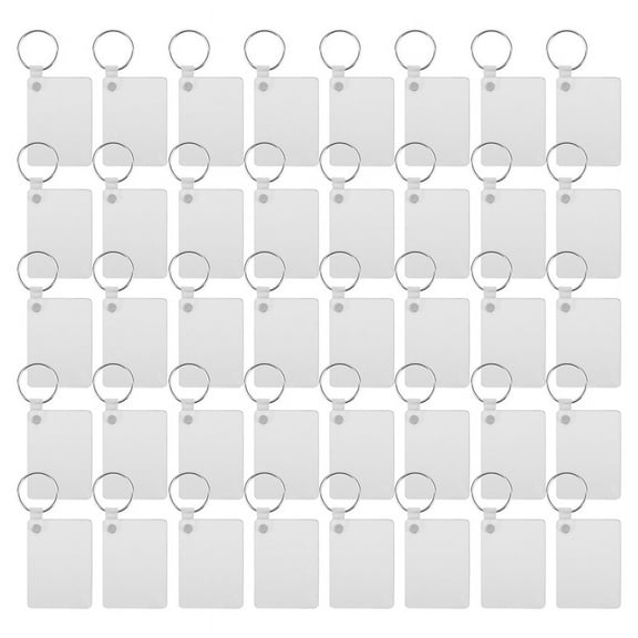 40 Pack Sublimation Keychain Blank Double Sided Heat Transfer MDF Board Key Ring DIY