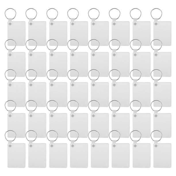 Paquete de 40 Llaveros de SublimacióN en Blanco de Doble Cara de Transferencia de en Blanco MDF Tablero en Blanco SublimacióN en Blanco DIY