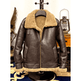 thumbnail image 5 of Man Winter Fashion Coat Genuine Leather Natural Real Sheepskin Lambskin Pilot Jacket for Male Thick Wool Liner Black Brown Plus Oversized 5XL 6XL 7XL,Brown,XL, 5 of 13