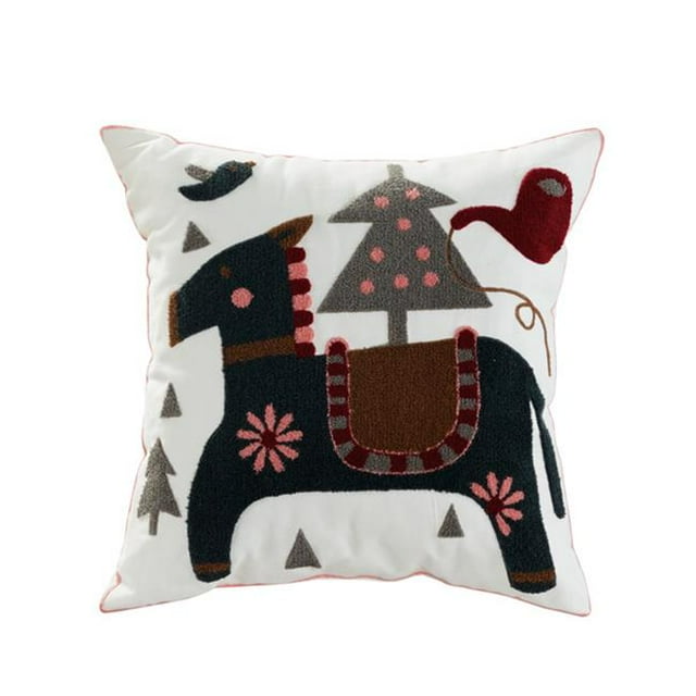 Jaba USA 70018 Coussin à Rabat Brodé en Coton & Polyester Elight Colt&44; Multicolore
