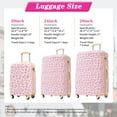 thumbnail image 5 of 3 Piece Leopard Print Hardshell Luggage Set with Spinner Wheels & TSA Lock, Lightweight PC Suitcases (20/24/28 Inches), Pink, 5 of 7