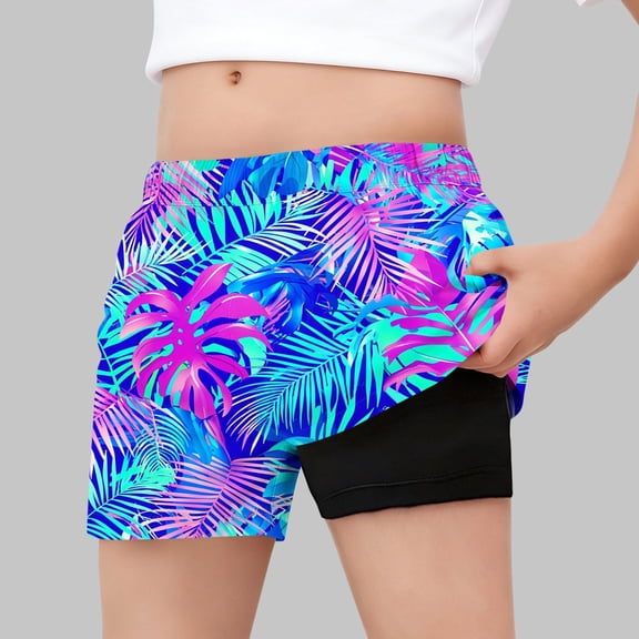 ATOGUTA Boys Swim Shorts with Boxer Brief Liner Boy Bathing Suit Quick Dry Beach Swimsuit Kids Swim Trunks Size 5T-15, Mint Green