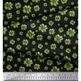 thumbnail image 3 of Soimoi Black Rayon Fabric Clover Leaves Floral Print Printed Craft Fabric By the Yard 58 Inch Wide, 3 of 3