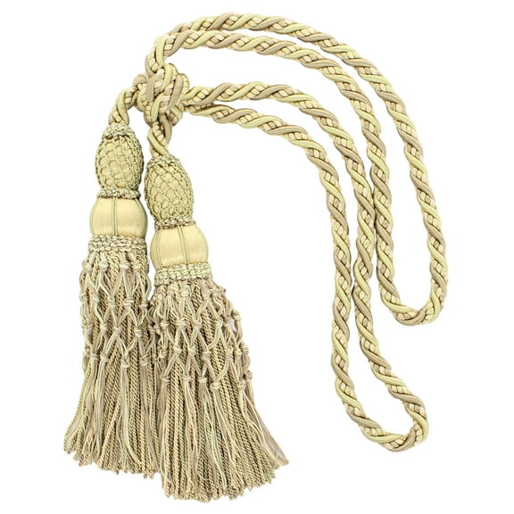 DECOPRO Exquisite Curtain & Drapery Double Tassel Tieback Elegantly Handcrafted to Perfection, Tassel Length 10" (25cm), Spread 38" (96.5cm) # TBEL102, #EL02 Sold Individually