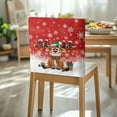 thumbnail image 3 of TSOVTHRID Cartoon Reindeer Snowflake Print Chair Back Cover Room Washable Chair Protector Slipcovers Dining Chairs Protector for Home Dinning Party Festival Christmas Decor, Set of 4, 3 of 7