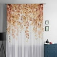 thumbnail image 5 of Orange Eucalyptus Leaves Semi Sheer Curtains Drapes for Living Room,Bedroom,French Doors Window 63 Inches Long,Spring Floral Summer Botanical Rod Pocket Chiffon Curtain Drapery Voile Draperies Panel, 5 of 6