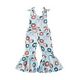 thumbnail image 1 of Coduop Toddler Girl Fourth of July Independence Day Jumpsuit,Sleeveless Romper Bell-Bottom Bodysuit, 1 of 9