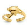 Real 14kt Yellow Gold Dolphin Toe Ring; for Adults and Teens; for Women and Men