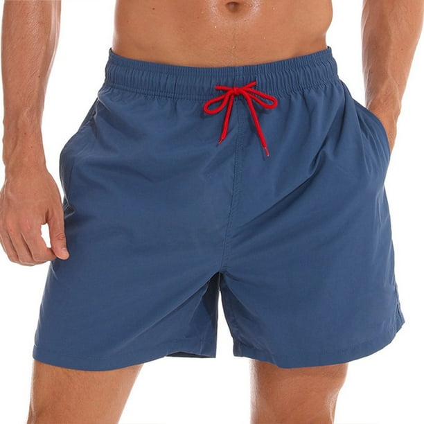 Sonducket Pantalones cortos de playa de verano para hombre, pantalones cortos de secado rápido para correr, gimnasio, Fitness, entrenamiento Prendas para la parte inferior del cuerpo azul violáceo L
