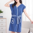 thumbnail image 5 of Vetsdori Womens Lightweight Robes Short Length Cotton Nightgowns Strap Loungewear Warm Cozy Casual Bathrobe for Ladies, 5 of 8