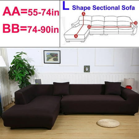 All Cover Sectional Sofa L Shape Slipcover Elastic Washable Couch All Cover Sectional Sofa L Shape Slipcover Elastic Washable Couch 2seater 55