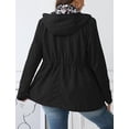 thumbnail image 3 of Giolshon Women's Plus Size Reversible Floral Print Hooded Casual Lightweight Windbreaker Outerwear, 3 of 4