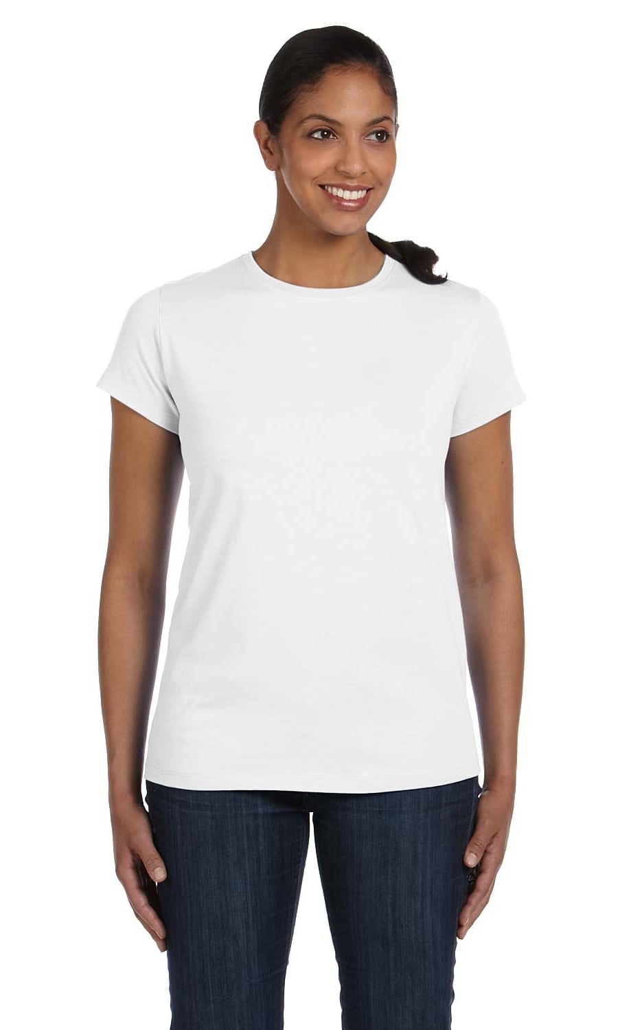 Hanes - The Hanes Ladies 61 oz Tagless T-Shirt - WHITE - M - Walmart ...