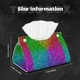 thumbnail image 5 of Pofeuu Colorful Glitter Print Tissue Box Cover, Modern Decorative PU Leather Rectangular Tissue Box Case Organizer Holder for Vanity Countertop, Night Stands, Livingroom, 5 of 7