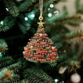 thumbnail image 3 of Reading Vintage Book Christmas Ornament Acrylic Craft Colorful Stacked Book Hanging Ornament Christmas Tree Decorative Props Holiday Party Home Decoration for Christmas Halloween Thanksgiving, 3 of 8