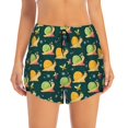 thumbnail image 2 of Balery Snails And Butterfies Pantalones cortos deportivos para mujer con forro y dos bolsillos, elásticos, para entrenamiento, gimnasio, yoga-Large, 2 of 7