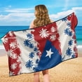 thumbnail image 5 of Bulopur Tropical Front Car Seat Towel for Men Puerto Rican Flag Palm Tree Silhouette Breathable Car Seat Sweat Protector with Storage Bag for Beach Holiday Soft Fit SUV Sedan Truck 1pcs, 5 of 7