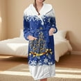 thumbnail image 2 of Women's Fleece Plush Robe Long Warm Plush Bathrobe Loungewear Jacket Printed Comfort Robe, 2 of 5
