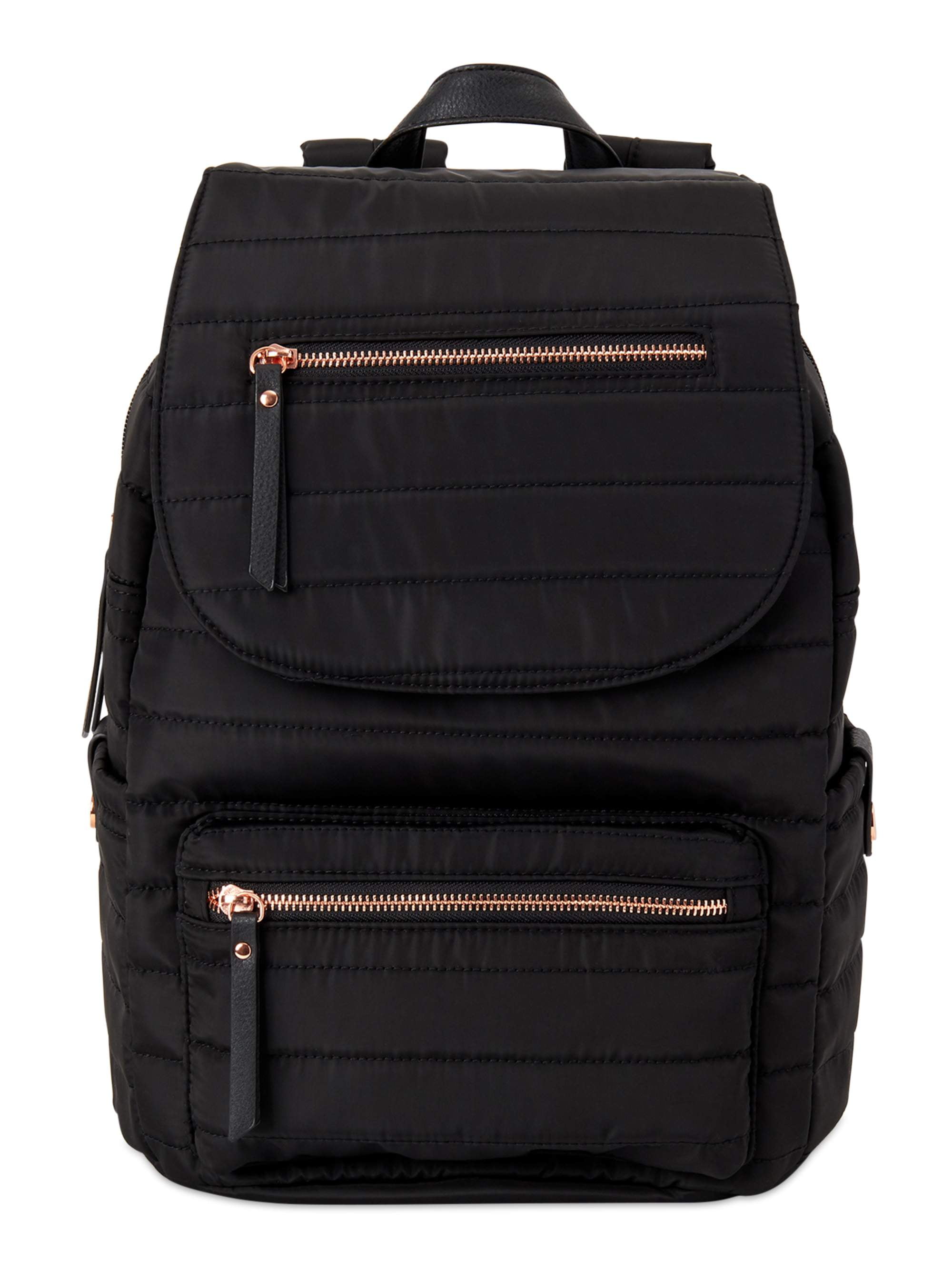 No Boundaries Women’s Nylon Cargo Backpack, Black Quilted