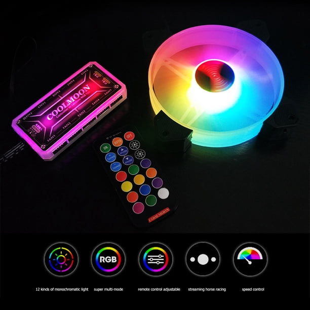 Kuymtek COOLMOON 120 mm RGB Ventilador de refrigeración Chasis Magnífico radiador silencioso (6 ventiladores)