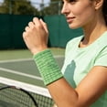 thumbnail image 4 of Nnndbs Cooling Sports Wristband with Moisture Wicking Sweatband, Breathable Absorbent Athletic Wristband for Gym Running Tennis Basketball, Ice Silk Workout Sweatband, 4 of 9