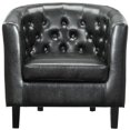 thumbnail image 1 of Fauteuil à Boutons LexMod Prospect en Vinyle Noir, 1 of 4
