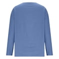 thumbnail image 5 of YMNXA Womens T Shirt Long Sleeve V Neck Solid Color Elegant Fashion Comfortable Basic Top Shirt For Daily Wear,Blue,L, 5 of 6
