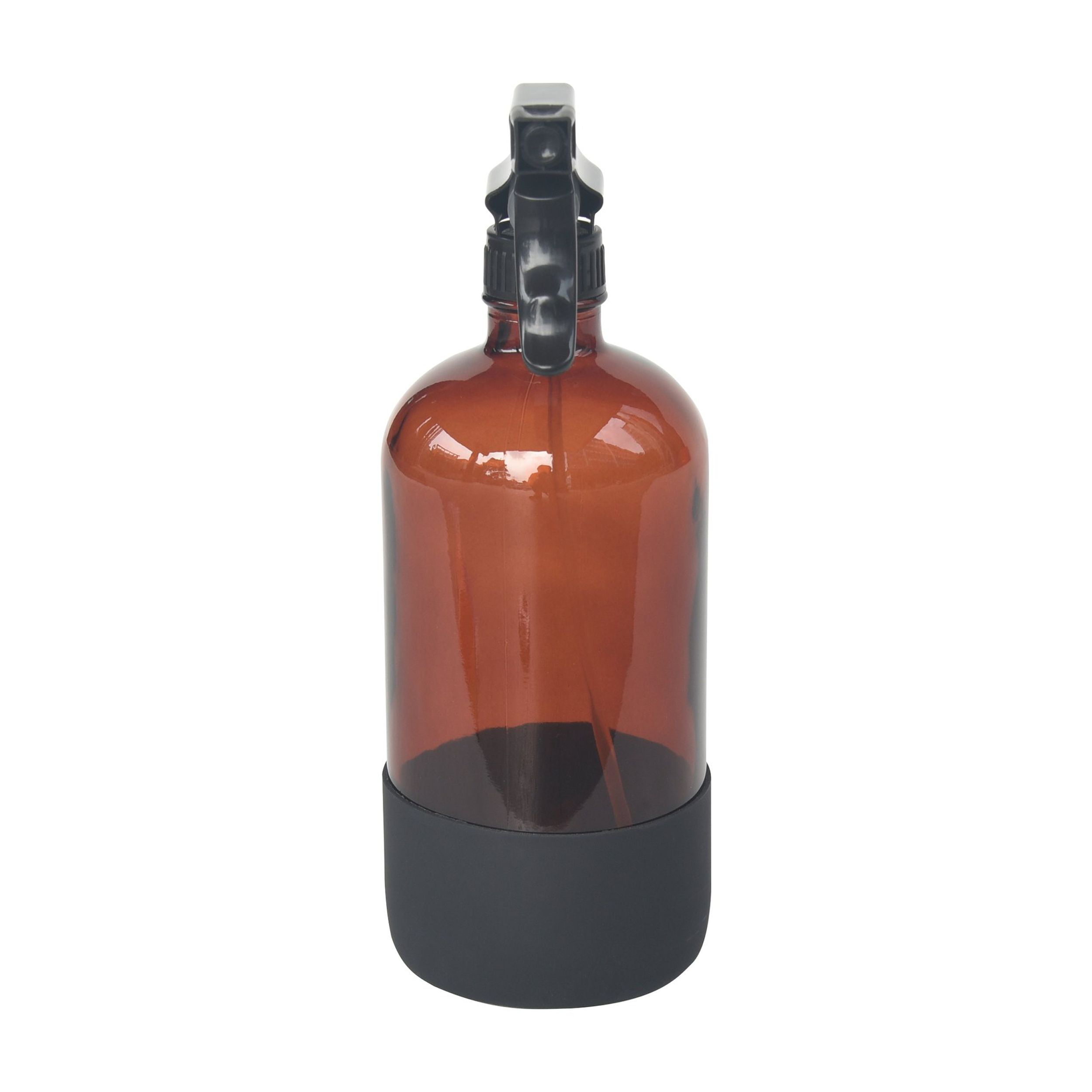 (3 pack) Better Homes and Gardens Amber Reuseable Glass Spray Bottle with Rubber Bottom, 24 oz.