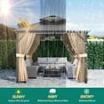 thumbnail image 6 of Outdoor Patio Gazebo Canopy Tent - 13x10ft, Aluminum Alloy + Pc Solar Panel, Double Roof, Suitable for Lawn, Garden, Backyard, and Deck, Khaki Top, 6 of 7