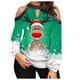 thumbnail image 3 of Gibobby Blusas Termicas Dama Navidad Fuera del hombro Sudadera clásica Estampado Manga larga Invierno Suéter Sudadera Top（Verde， XXXXXL), 3 of 5