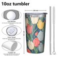 thumbnail image 4 of Pioneer Flower 10oz Tumblers Stainless Steel Tumbler with Lid and Straw,Vacuum Insulated Double Wall Travel Tumbler Cups with Cleaning Brush for Coffee, Tea, 4 of 4