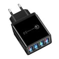 thumbnail image 2 of USB de carga rápida rápida 4 puertos LED cargador de teléfono adaptador de corriente UE (negro), 2 of 9