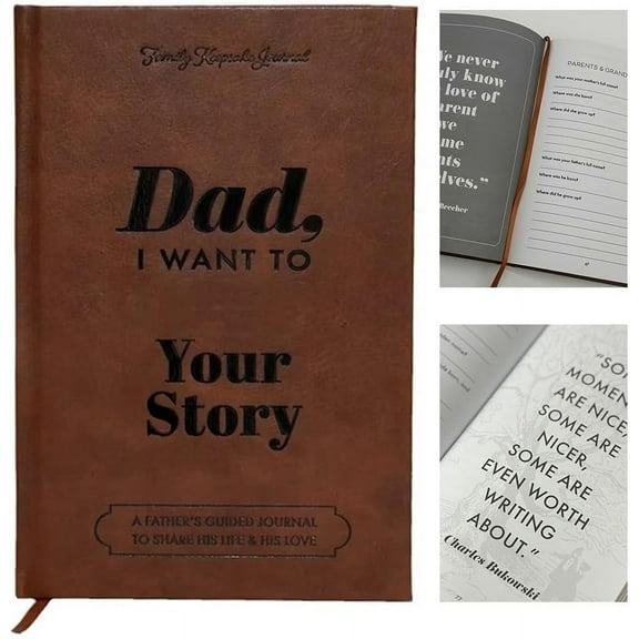 Dad, I Want to Hear Your Story Heirloom Edition, Dad Whats Your Story Journal, A Father’s Guided Journal, Dad I Want to Hear Your Story Journal Leather, Dad Story Journaling Notebooks (1PCS)