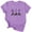 Purple, variant on Dellytop Women's Three Cats Printed Solid Color Basic Short-Sleeved T-Shirt